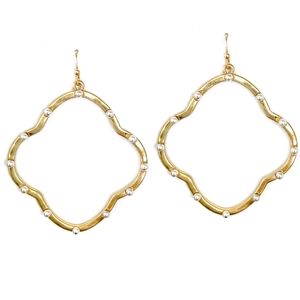 Clover Shape Dangling Earrings Women | Clover Shaped with Round Silver Accents